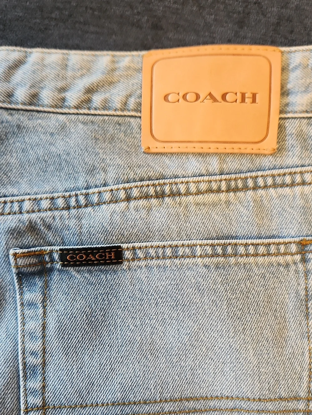 Coach Light Wash Denim Midi/maxi Plus Size 16 Skirt